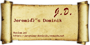 Jeremiás Dominik névjegykártya