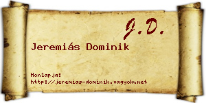 Jeremiás Dominik névjegykártya
